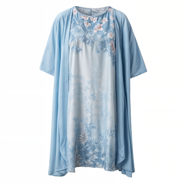 Stylish Floral A-Line Dress with Vest for Women – Miray