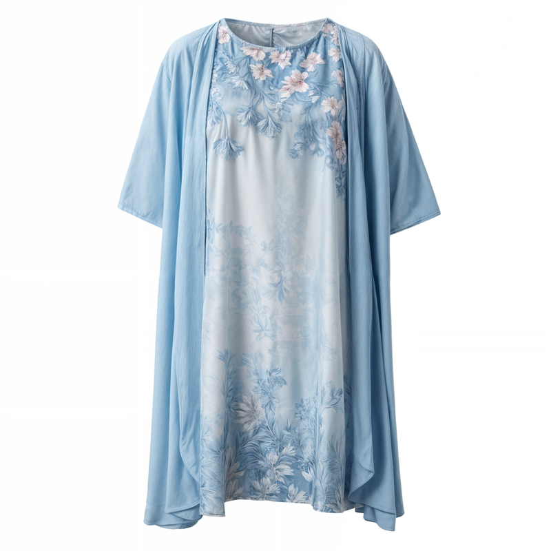 Stylish Floral A-Line Dress with Vest for Women – Miray
