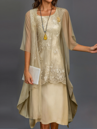 Stylish Floral A-Line Dress with Vest for Women – Miray