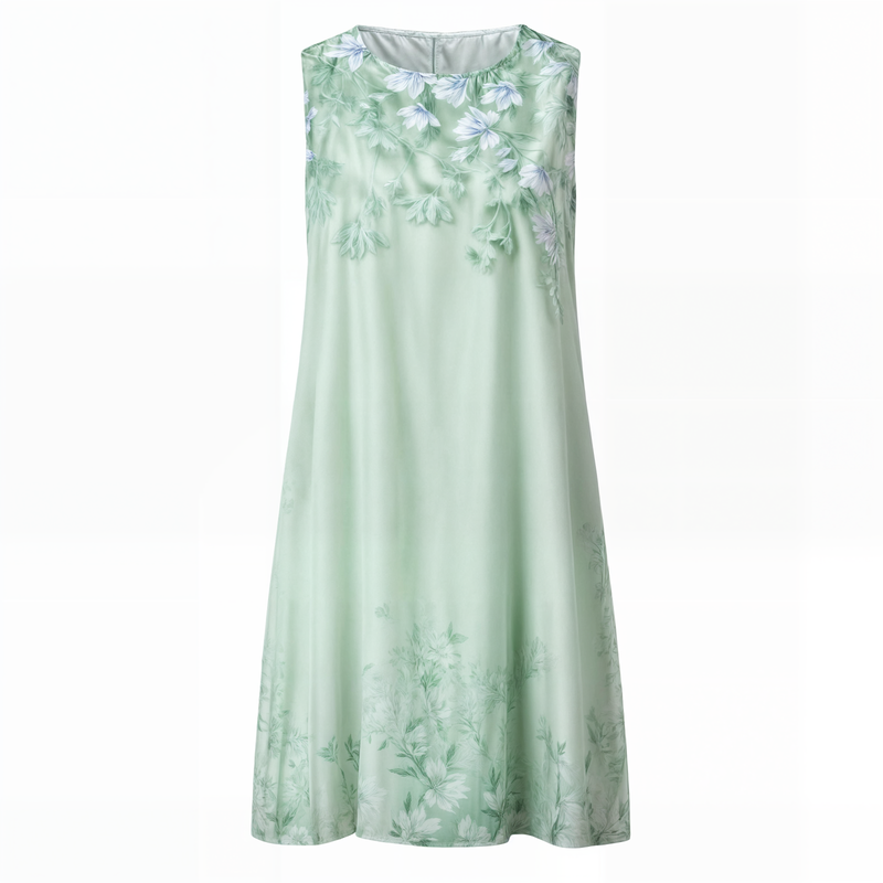 Stylish Floral A-Line Dress with Vest for Women – Miray