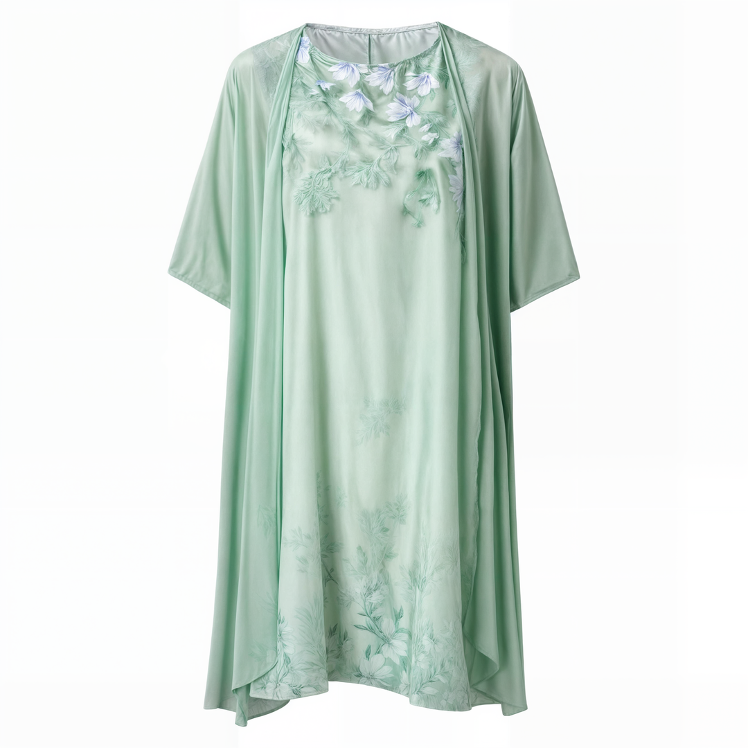 Stylish Floral A-Line Dress with Vest for Women – Miray