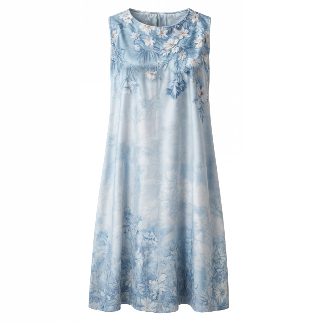 Stylish Floral A-Line Dress with Vest for Women – Miray