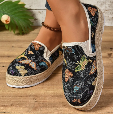 Platform espadrilles with floral pattern – Fleur