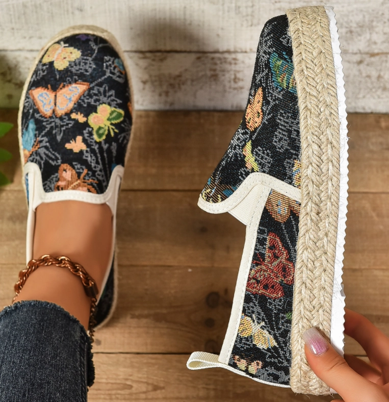 Platform espadrilles with floral pattern – Fleur