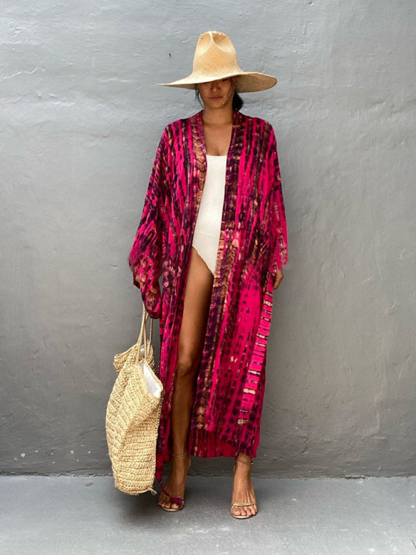 Vævet kimono med bindebælte – Leona