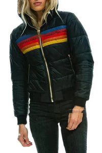 Colorful quilted jacket for women with hood – Ylva