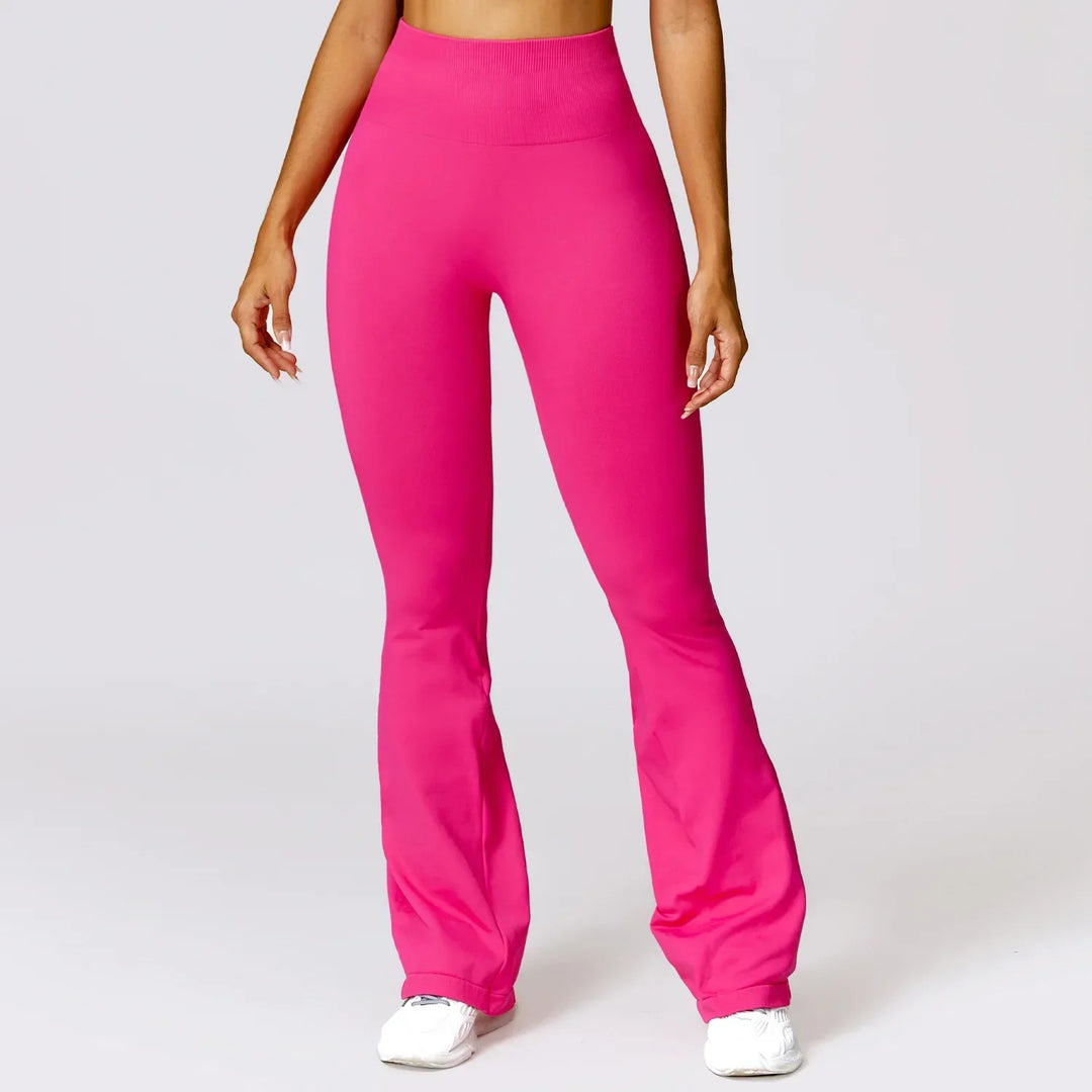 Seamless Flared Yoga Leggings – Elara