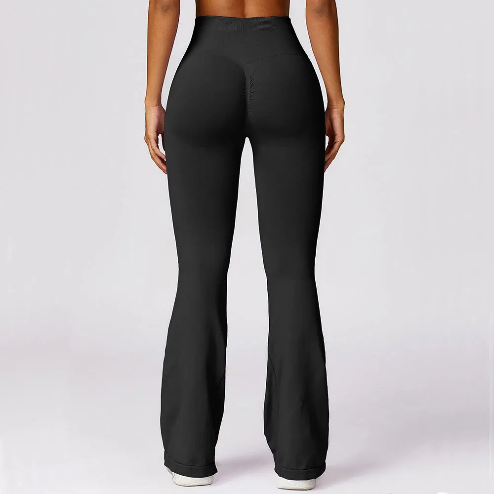 Seamless Flared Yoga Leggings – Elara