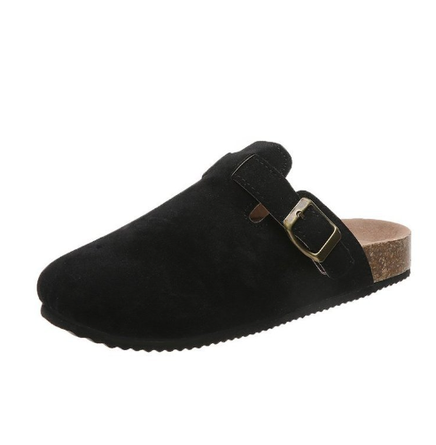 Suede Slippers with Adjustable Strap - Summit