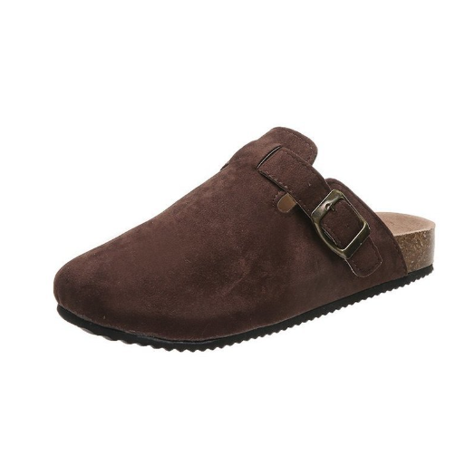 Suede Slippers with Adjustable Strap - Summit