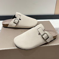 Suede Slippers with Adjustable Strap - Summit