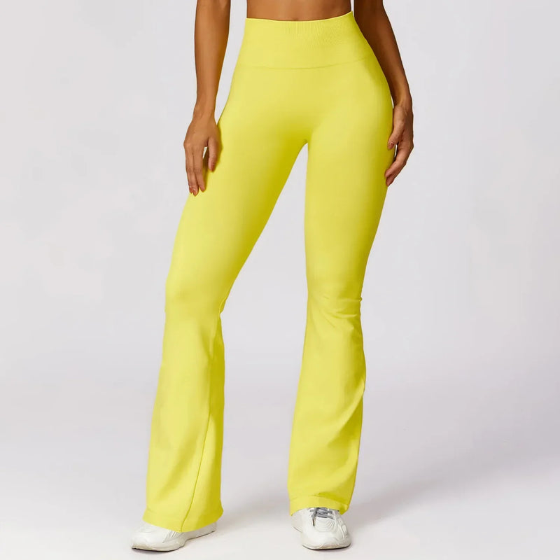 Seamless Flared Yoga Leggings – Elara