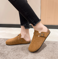 Suede Slippers with Adjustable Strap - Summit