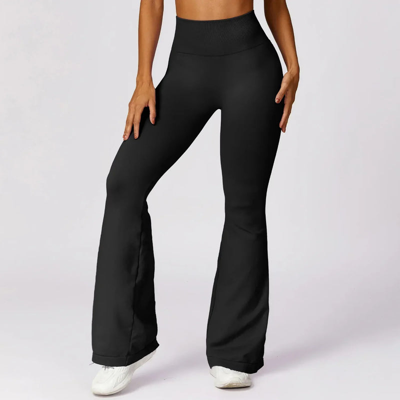Seamless Flared Yoga Leggings – Elara