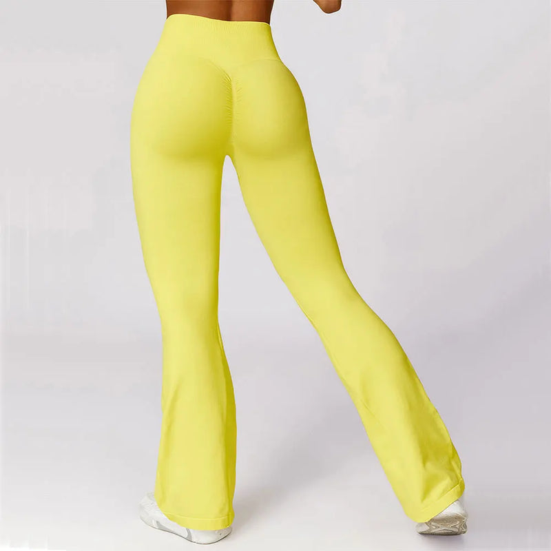 Seamless Flared Yoga Leggings – Elara