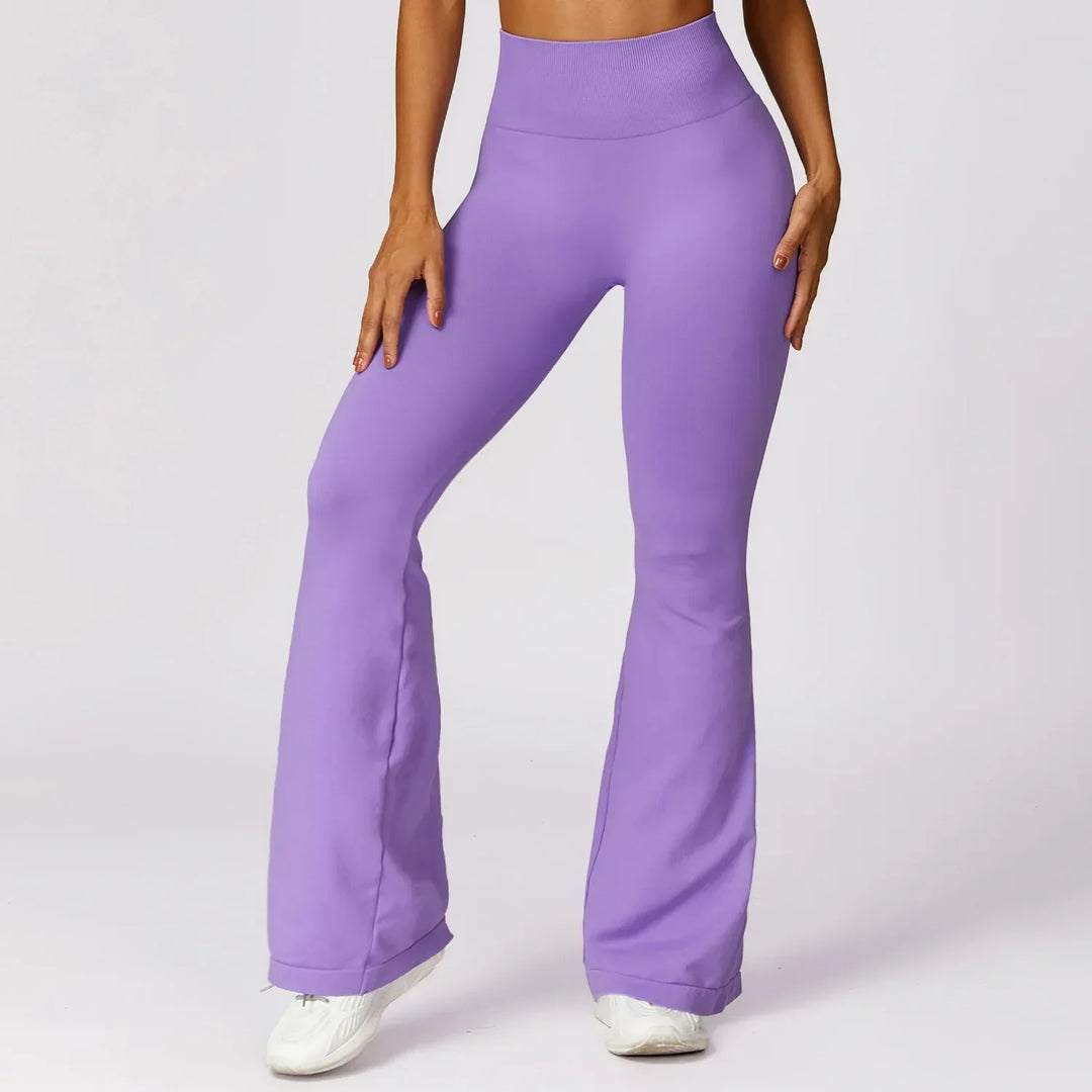 Seamless Flared Yoga Leggings – Elara