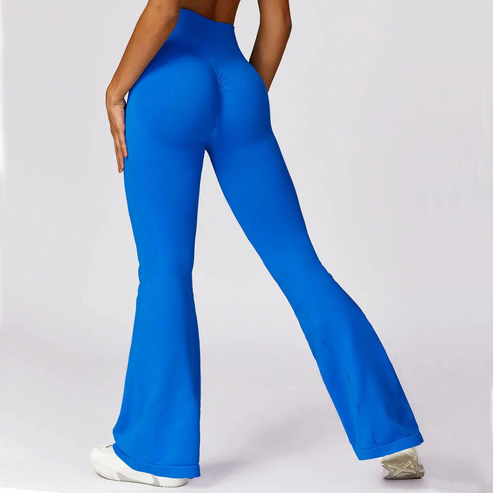 Seamless Flared Yoga Leggings – Elara