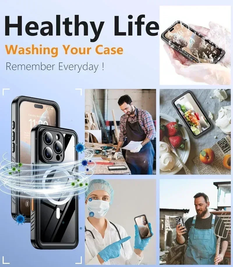 IP68 Waterproof Full-Body Diving Case with Magnetic Fit – 1+1 FREE-For iPhone 13 Pro-State of Style