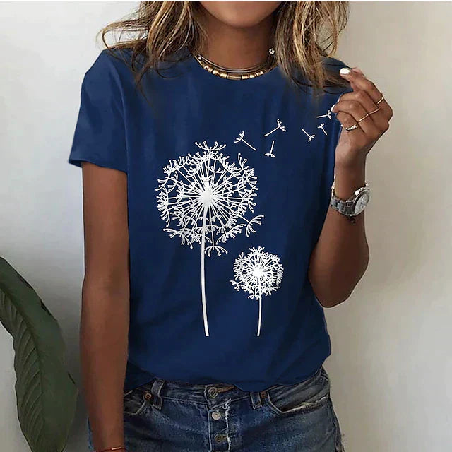 Behagelig dame T-shirt med rund hals og blødt stof – Rhea