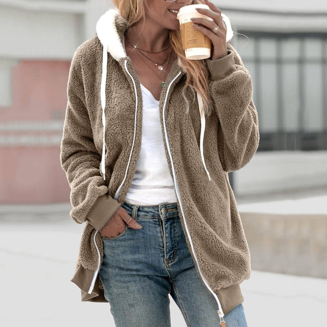 Oversized varm teddyvest med glidelås - Emilia