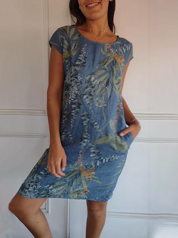 Comfortable Dress with Round Neckline – Valentina