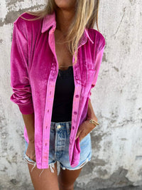 Trendy samtbluse med lange ærmer - Clara
