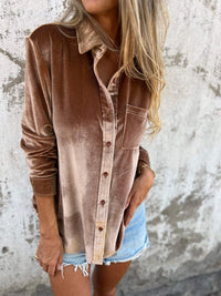 Trendy samtbluse med lange ærmer - Clara