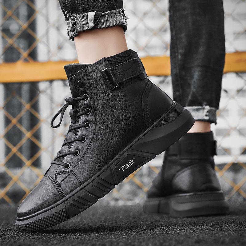 Schwarze Handgemachte Lederstiefel - NoirCraft