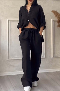 To-delt hør dame sommeroutfit – Alina