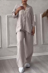 To-delt hør dame sommeroutfit – Alina