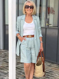 Trendy Women's Linen Summer Suit – Camille