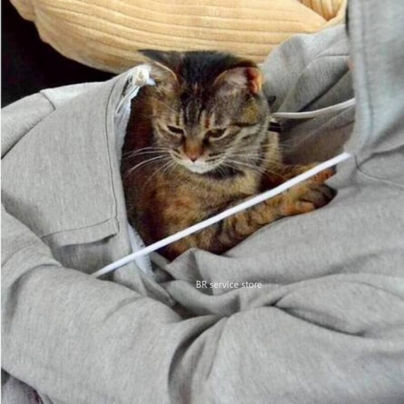 Comfortable Hoodie with Cat Pocket - CozyPurr