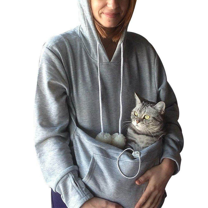 Comfortable Hoodie with Cat Pocket - CozyPurr