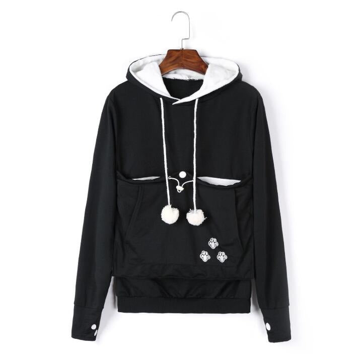 Comfortable Hoodie with Cat Pocket - CozyPurr