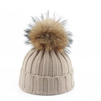 Strikket vinter pompom hue - Felina