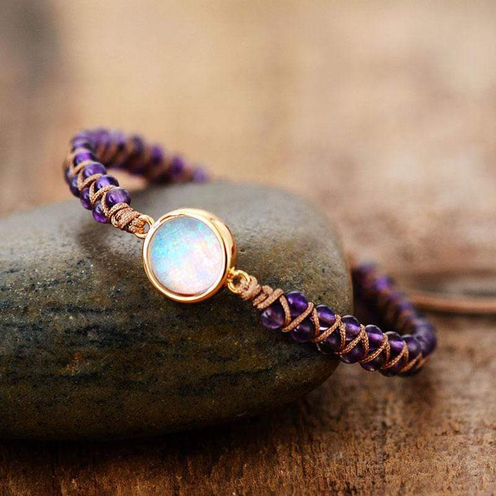 Amethyst-Opal Yoga Armband – Aurielle