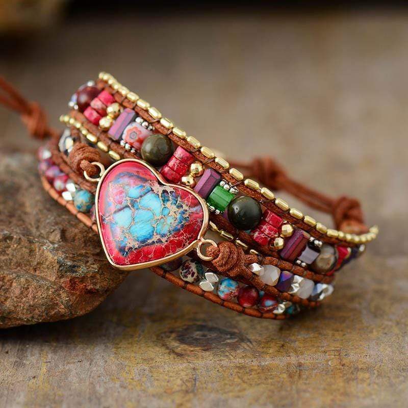 Living Heart Jasper Wrap Bracelet – Elyra