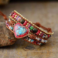 Living Heart Jasper Wrap Bracelet – Elyra