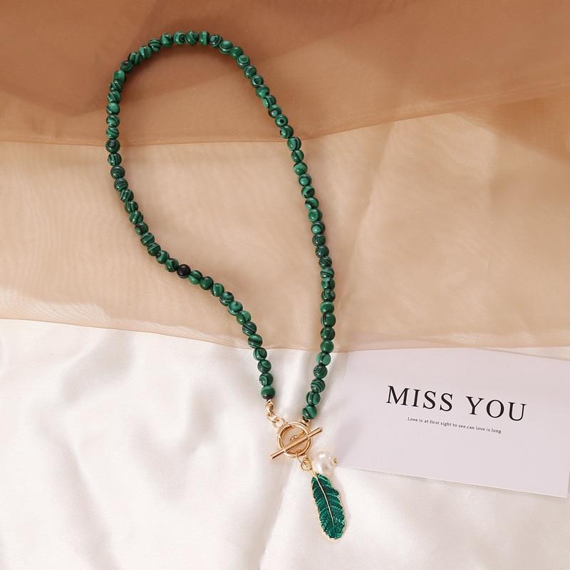 Malachite Natural Aura Necklace – Thalina