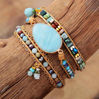 Amazonit Sea Blue Wrap Bracelet – Marina