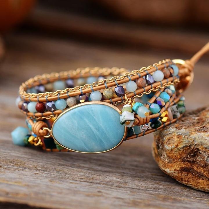 Amazonit Sea Blue Wrap Bracelet – Marina