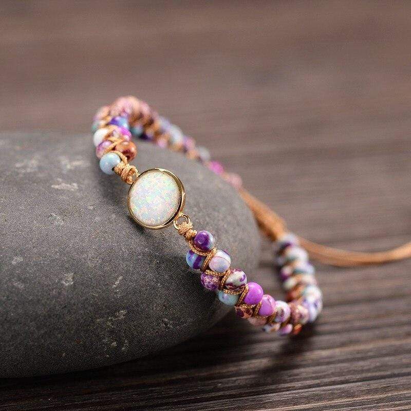 Amethyst-Opal Yoga Armband – Aurielle