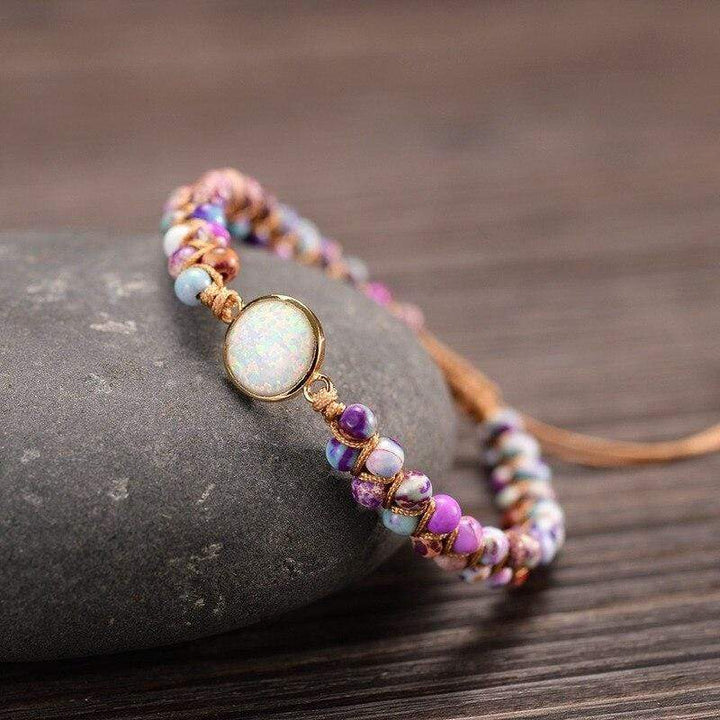 Amethyst-Opal Yoga Armband – Aurielle