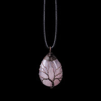Rose quartz drop necklace – Amelisse