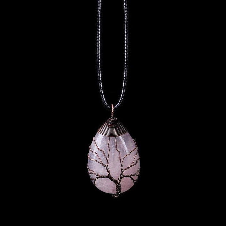 Rose quartz drop necklace – Amelisse