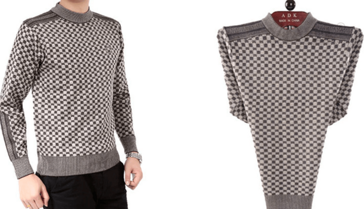 Herren-Pullover mit Karo-Strickmuster – Fabian