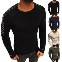 Men's knitted sweater with stripe details – Lukas autumn edition