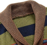 Men's Knit Cardigan with Colourblock and Geometric Pattern – Leandro
