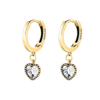 Crystal Heart Earrings - Celina