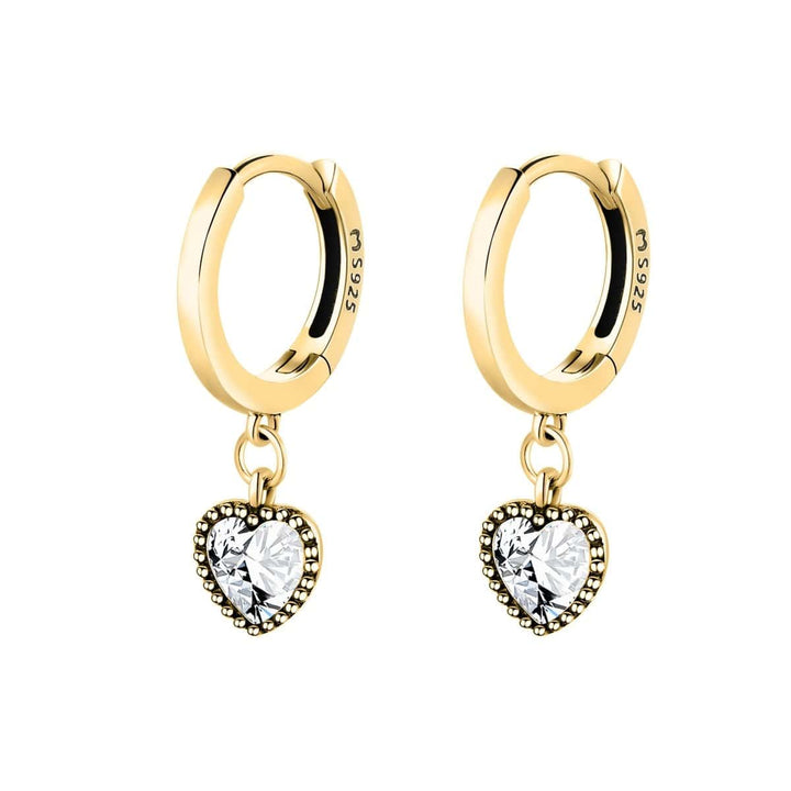 Crystal Heart Earrings - Celina